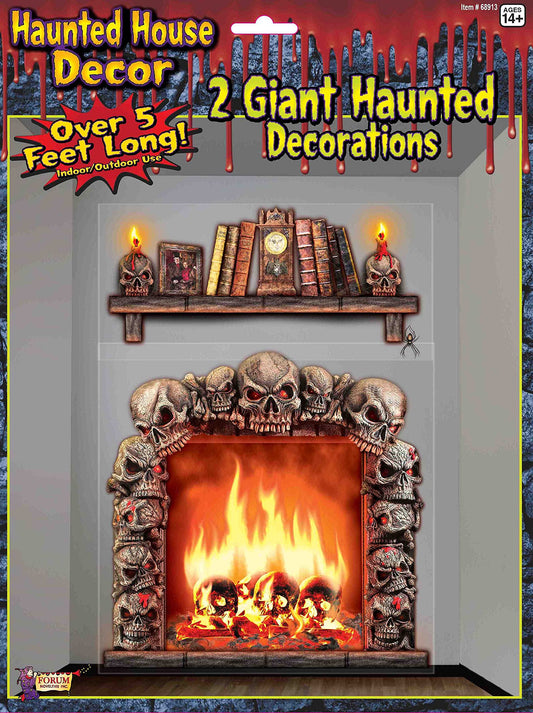 Forum Novelties X68913 Party Supplies Haunted House Giant Wall Decoration, Plastic, Fireplace