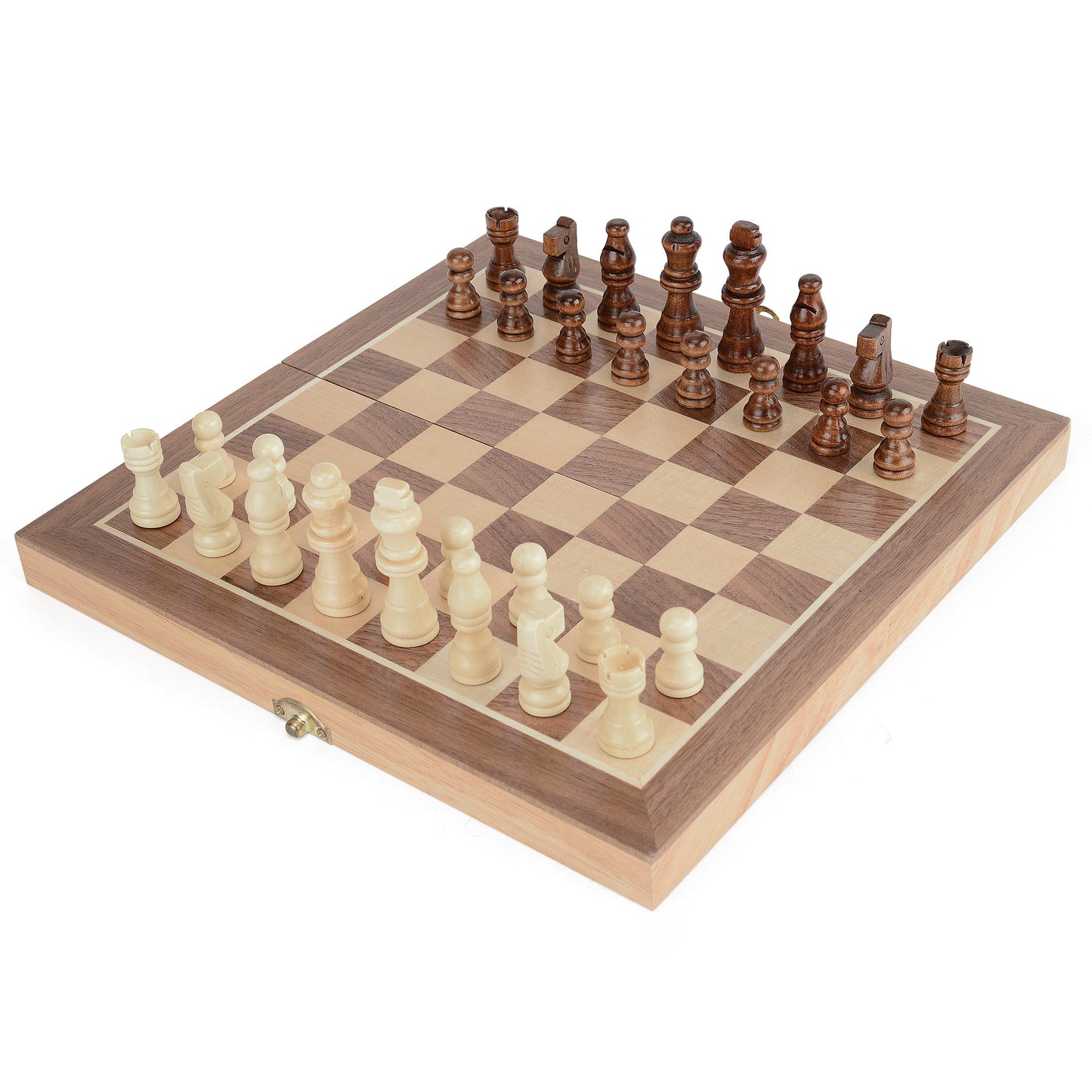 Toyrific Chess Foldable Wooden Board for Kids and Adults, Family Board Games, Portable Wooden Chess